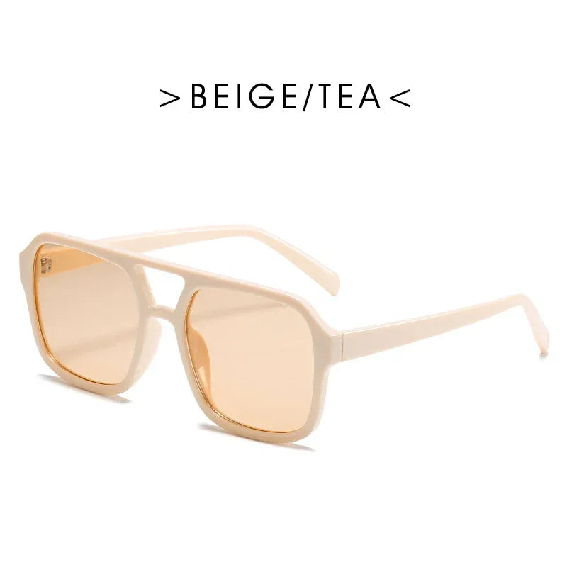 Square Double Beam Sunglasses - Viexta