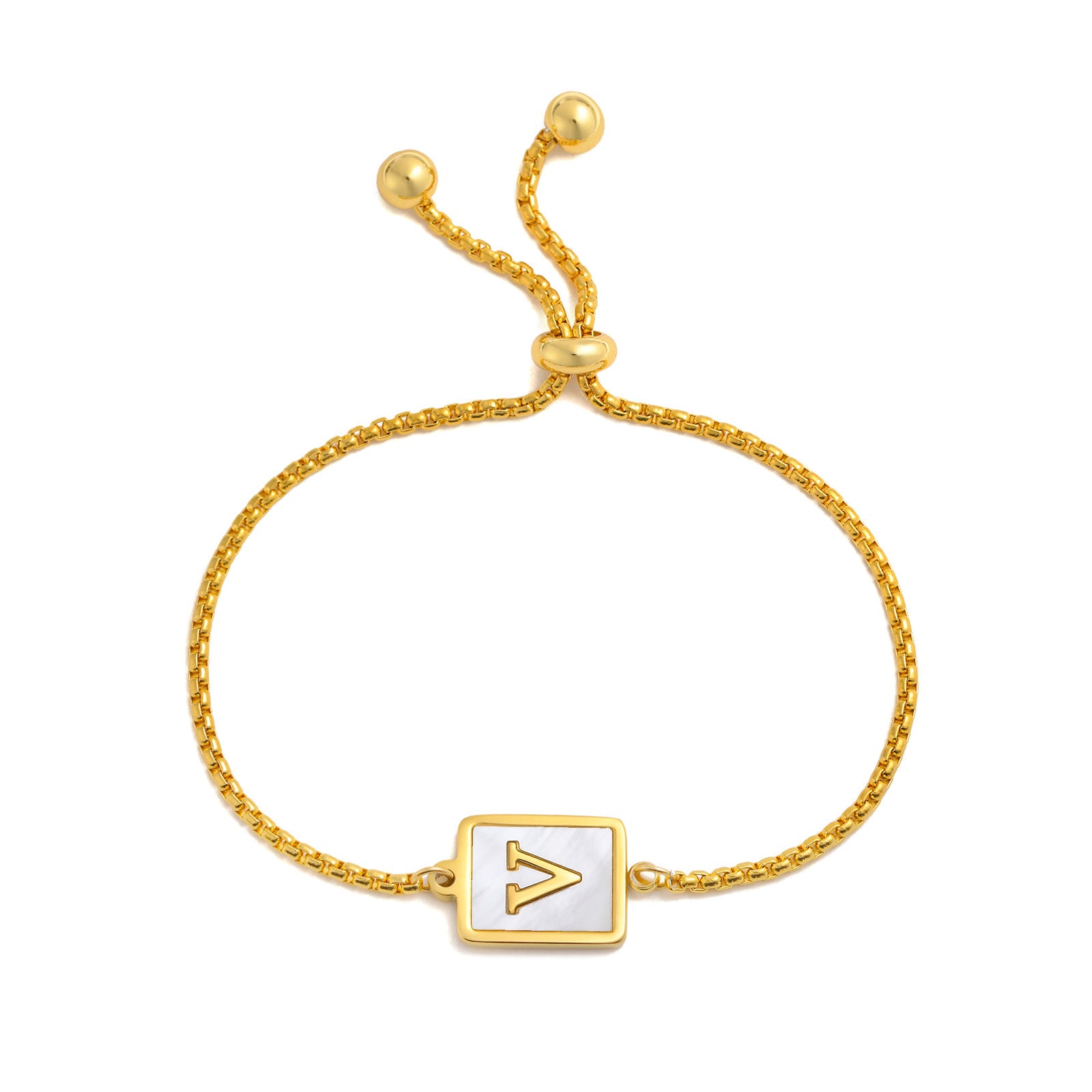 stainless-steel-english-letter-square-gold-bracelet