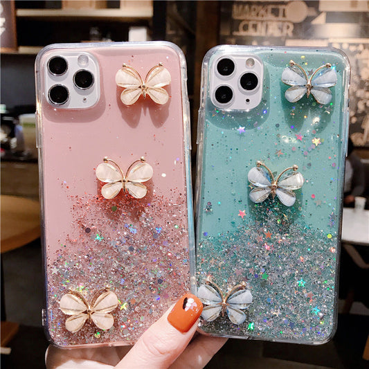 Butterfly Glitter Starry Sky iPhone Case