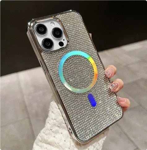 Rhinestone Electroplating Protective Sleeve iPhone Case - Viexta