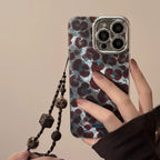 Retro Blue And Brown Leopard-Print iPhone Case - Viexta