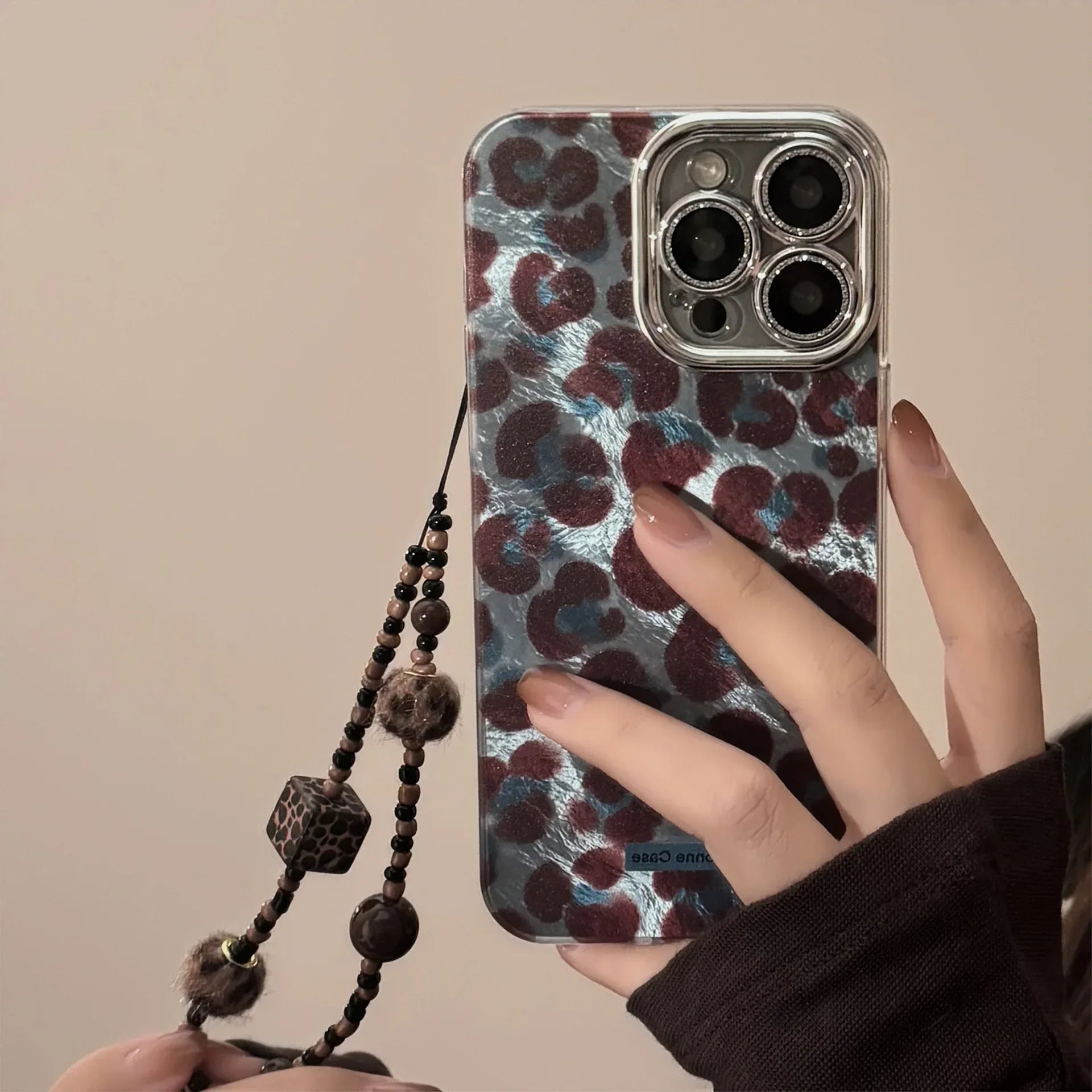 Retro Blue And Brown Leopard-Print iPhone Case - Viexta