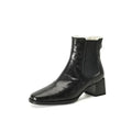 Retro Chunky Heel Fur Booties - Viexta
