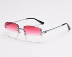 american-frameless-cut-edge-spring-leg-sunglasses - Viexta