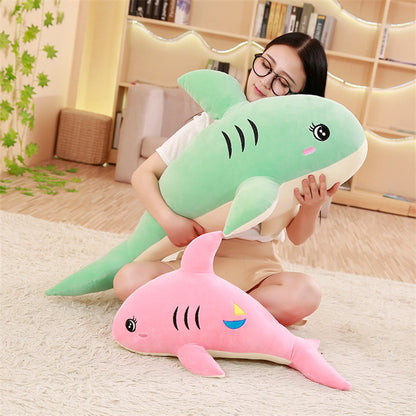 Feather Soft Body Shark Shape Doll Pillow