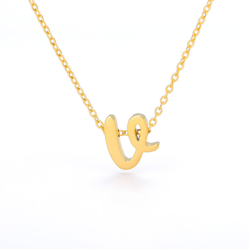 Small Letter Hollow Stainless Necklace