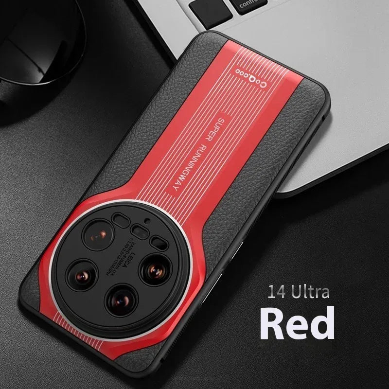 Leather Pattern Baked Porcelain Cover for Xiaomi 14Ultra - Viexta