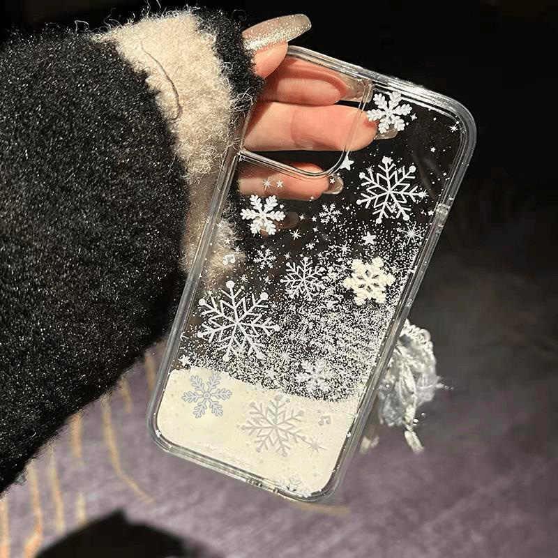 winter-snowflake-quicksand-iphone-case - Viexta