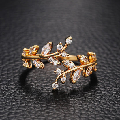 Adjustable18k Leaf Ring