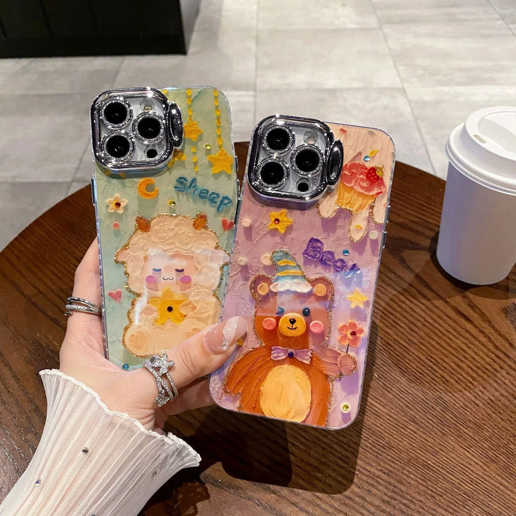 Blue Light Epoxy Sheep Silicone iPhone Case - Viexta