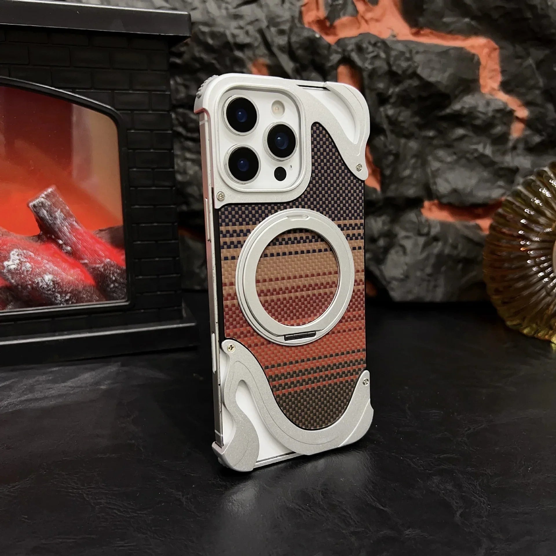 Metal Magnetic Mount Carbon Fiber iProtective Case
