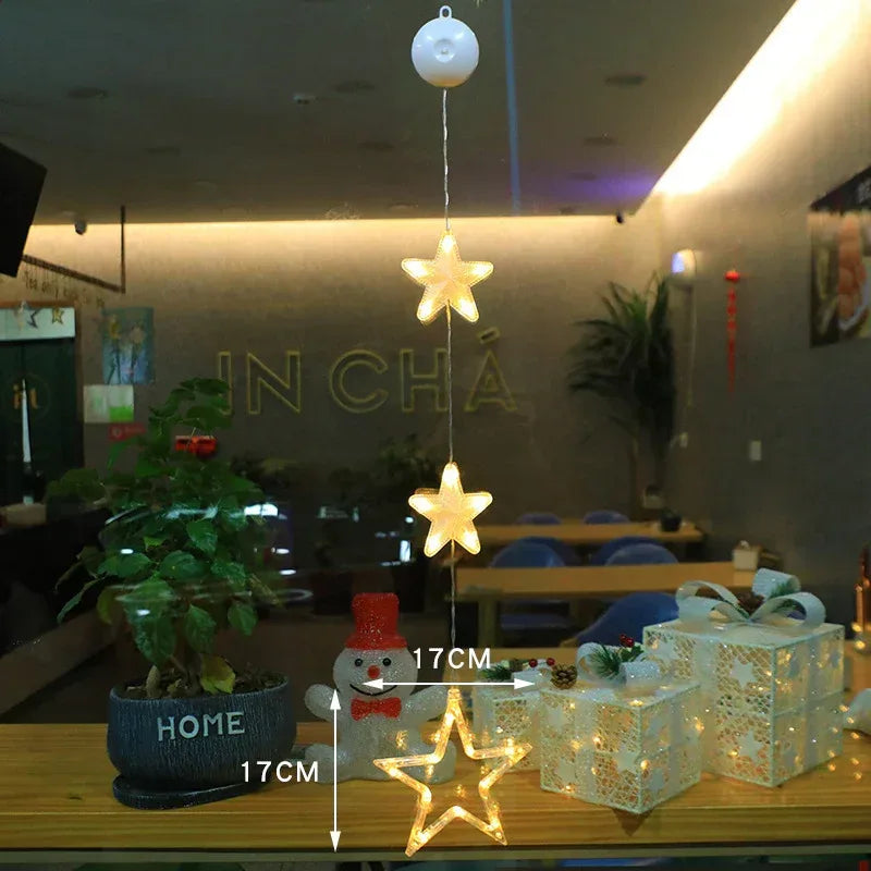 Christmas 3pcs LED Light Star Xmas Tree Hanging - Viexta
