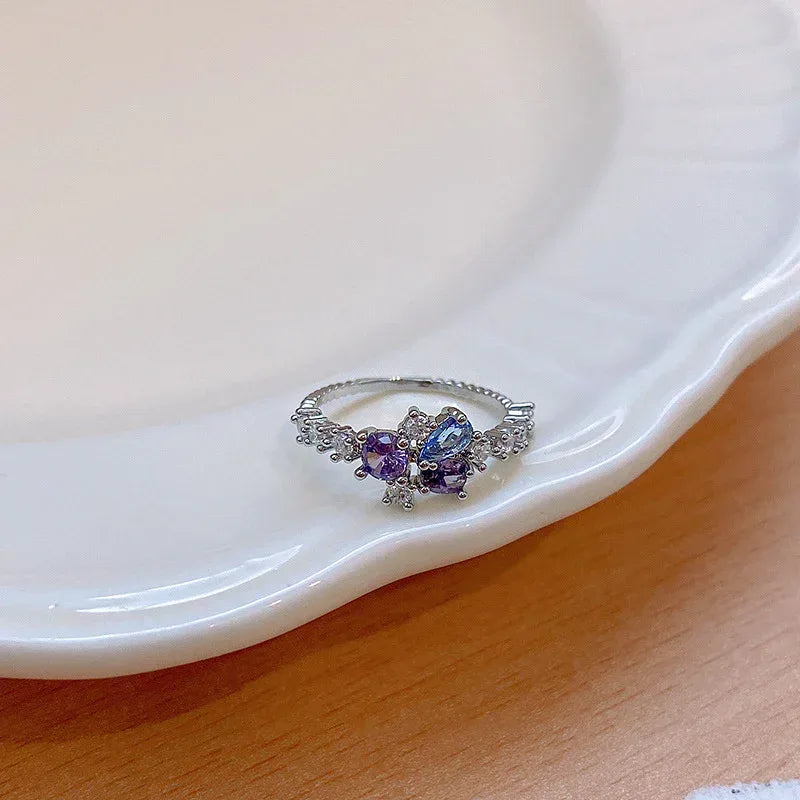 Micro Set Crystal Zircon Pearl Ring - Viexta