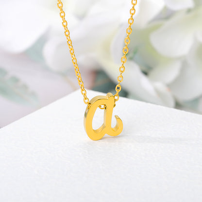 Small Letter Hollow Stainless Necklace