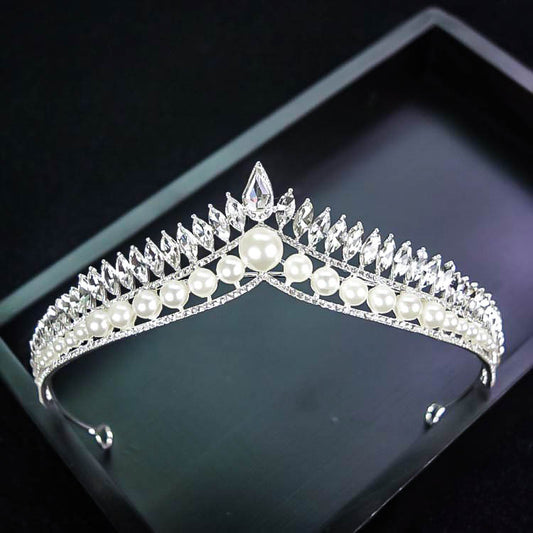 Bridal Pearl Crown Headdress