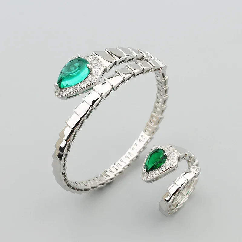 Spring Type Snake Bone Bracelet Ring Suit - Viexta
