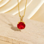 Minimalist Color-Diamond Pendant Necklace - Viexta