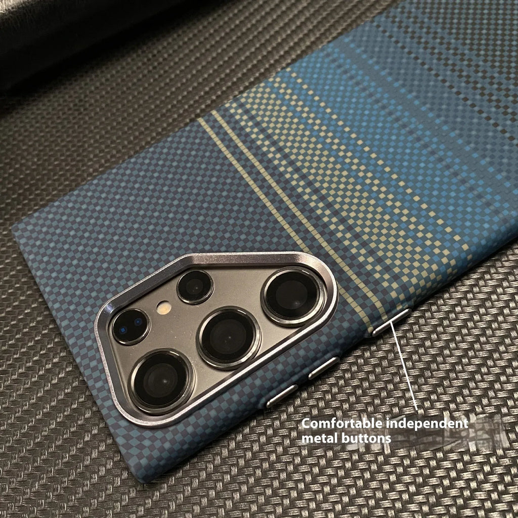 Kevlar Carbon Fiber Magnetic PC Samsung Phone Case - Viexta