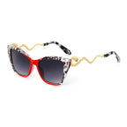 Retro Snake Temple Metal Cat Eye Party Sunglasses - Viexta