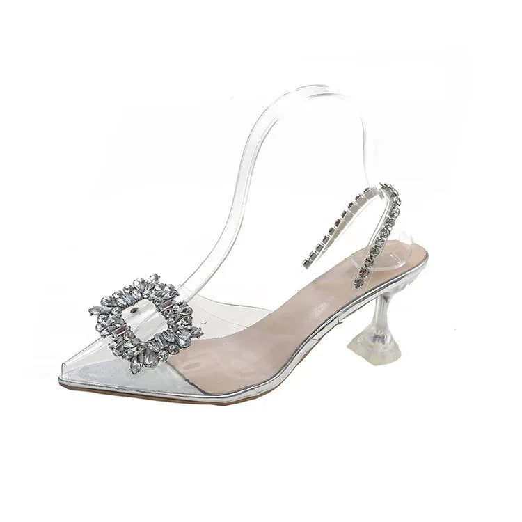 Rhinestone Pointed Toe Fashion Sandals - Viexta