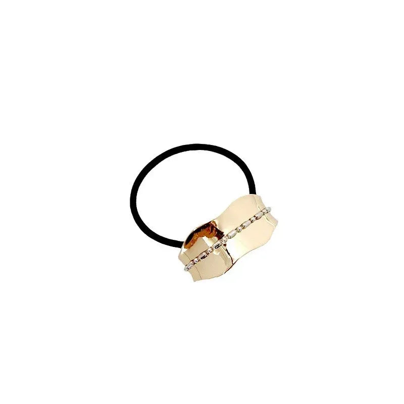 Hair Rope Geometric Ellipse Glossy High-elastic Rubber Band - Viexta
