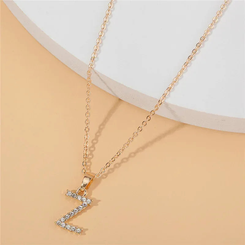 18k 26 Golden English Letter Pendant Clavicle Chain - Viexta