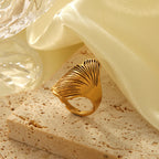 Cross-border Hollow Maple Leaf Ring
