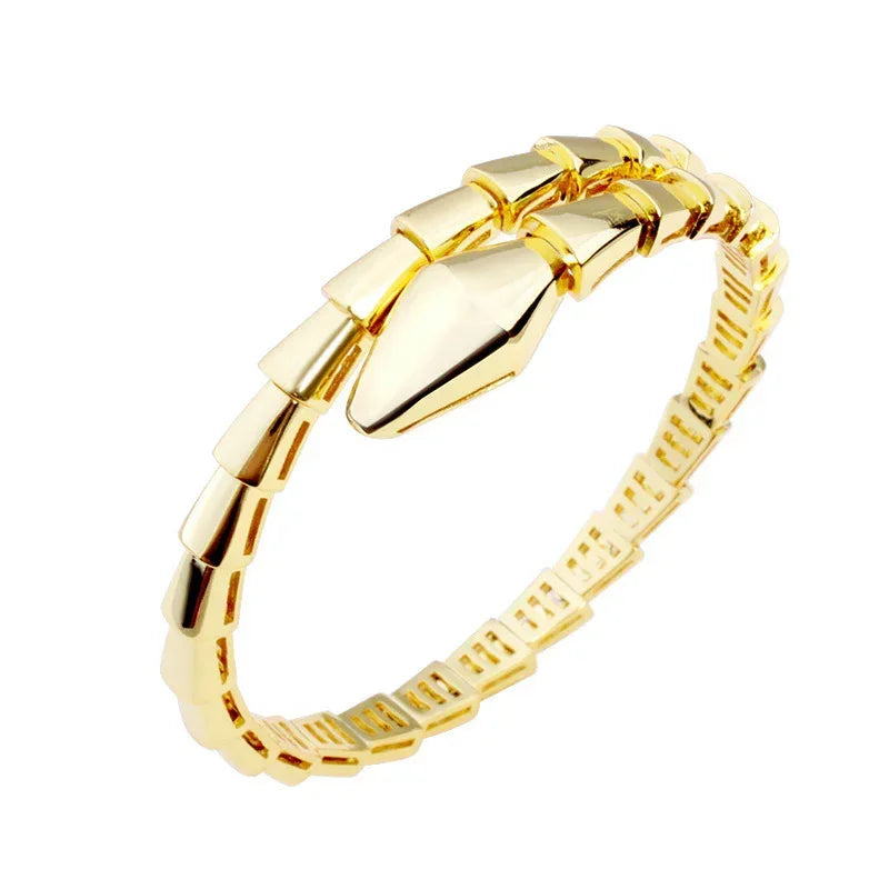 Elegant Snake Bracelet Ring Set Glossy Simple - Viexta