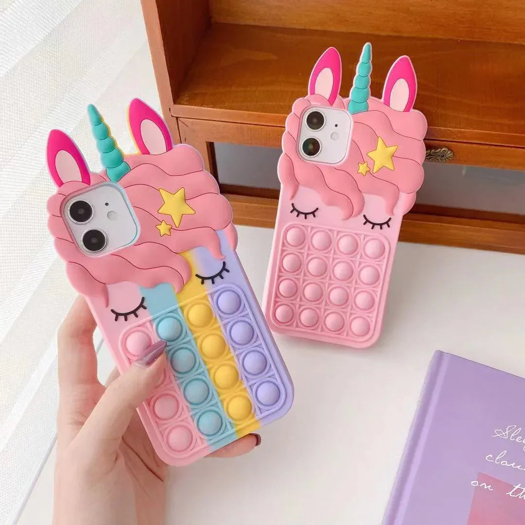 Cartoon Bubble Eyelashes Animal Multi-model Silicone iPhone Case - Viexta