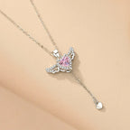 moving-cupid-heart-angel-wings-tassel-necklace - Viexta