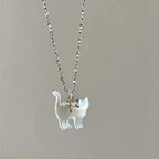 transparent-cat-rhinestone-pendant-necklace - Viexta