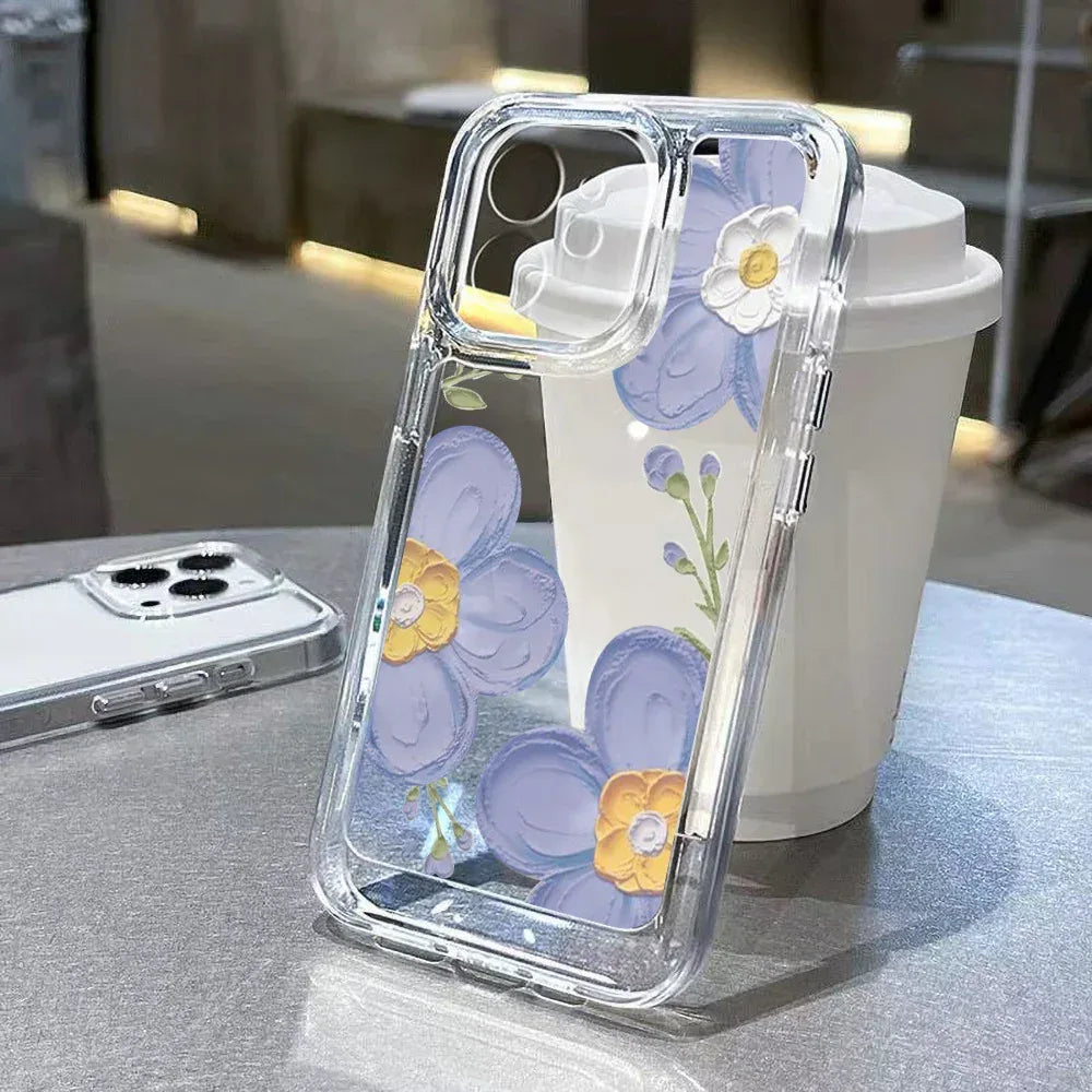 Antique Flower Transparent iPhone Case - Viexta