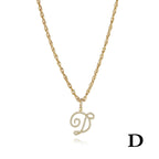 26 Letter Zircon 18k Gold Necklace