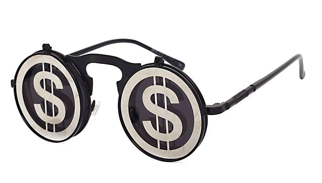 Men's Casual Retro Metal Punk Steam Flip Sunglasses - Viexta