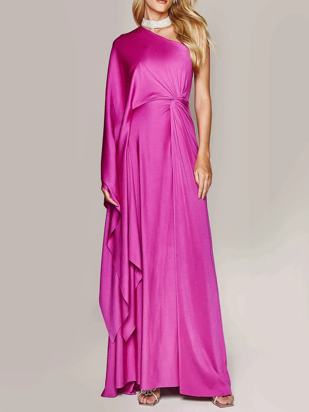One Shoulder Twist Maxi Dress - Viexta