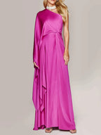 One Shoulder Twist Maxi Dress - Viexta