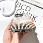 Contrast Color Stripe Plating Silver Edge iPhone Case - Viexta