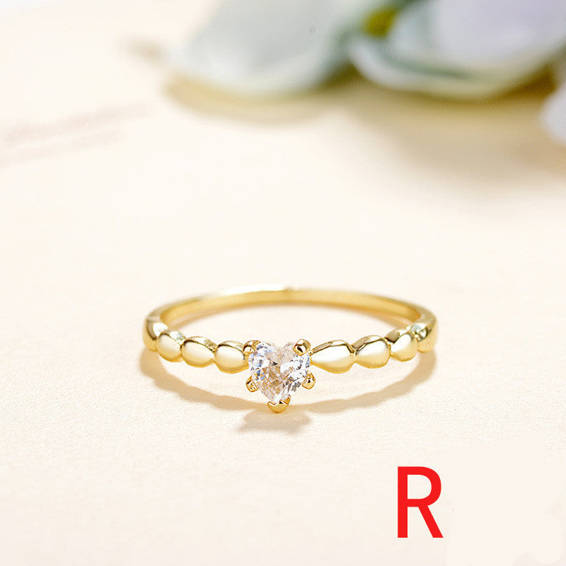 18k Inlaid Zircon Ring