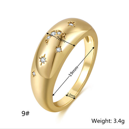 Micro-inlaid Zircon Finger-ring