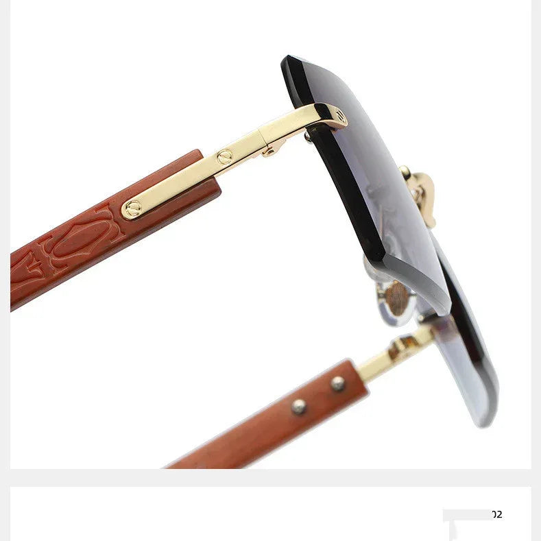 vintage-wood-grain-temples-cut-edge-sunglasses - Viexta