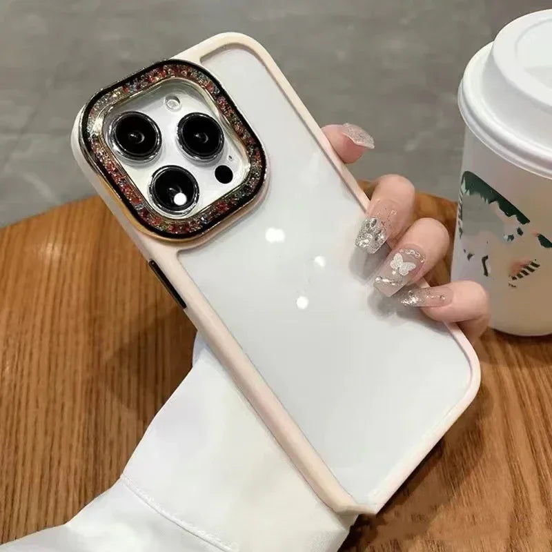 Colorful Glass Bead Lens Transparent iPhone Case - Viexta