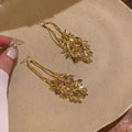 Gold Grandeur Tassel Earrings - Viexta