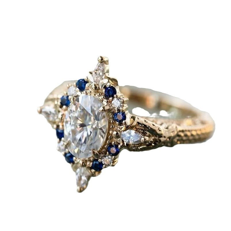 Minority Ring Gold-plated Inlaid Ring