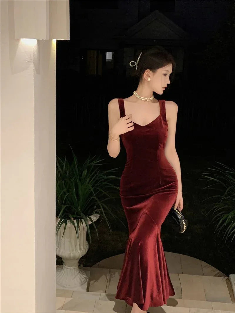 French Strap Goddess Slim-fit Sheath Dress - Viexta