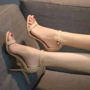 Temperament Net Strap Heels - Viexta