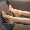 Temperament Net Strap Heels - Viexta