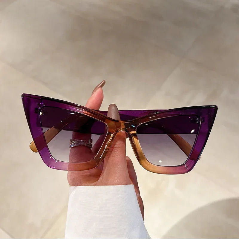 Large Frame Cat Eye Sunglasses - Viexta