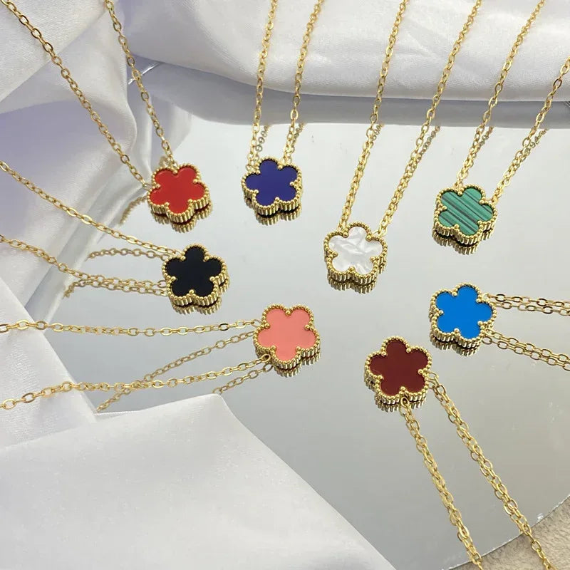 double-sided-titanium-steel-clover-necklace - Viexta