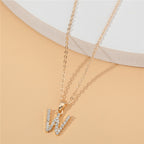 18k 26 Golden English Letter Pendant Clavicle Chain