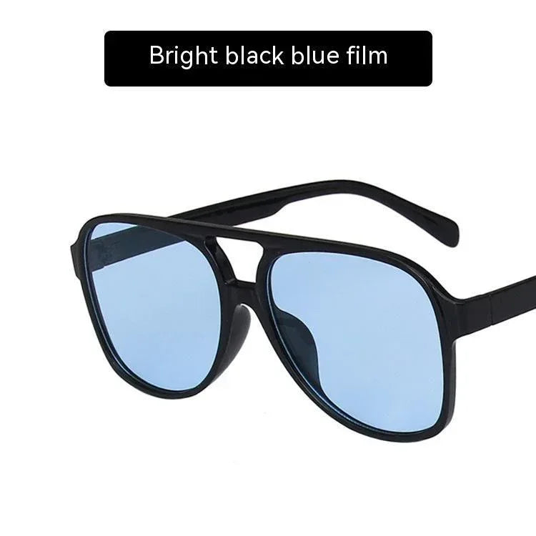 womens-fashion-retro-double-beam-large-rim-sunglasses - Viexta